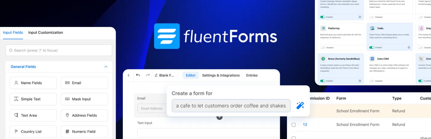 Fluent Forms formulieren