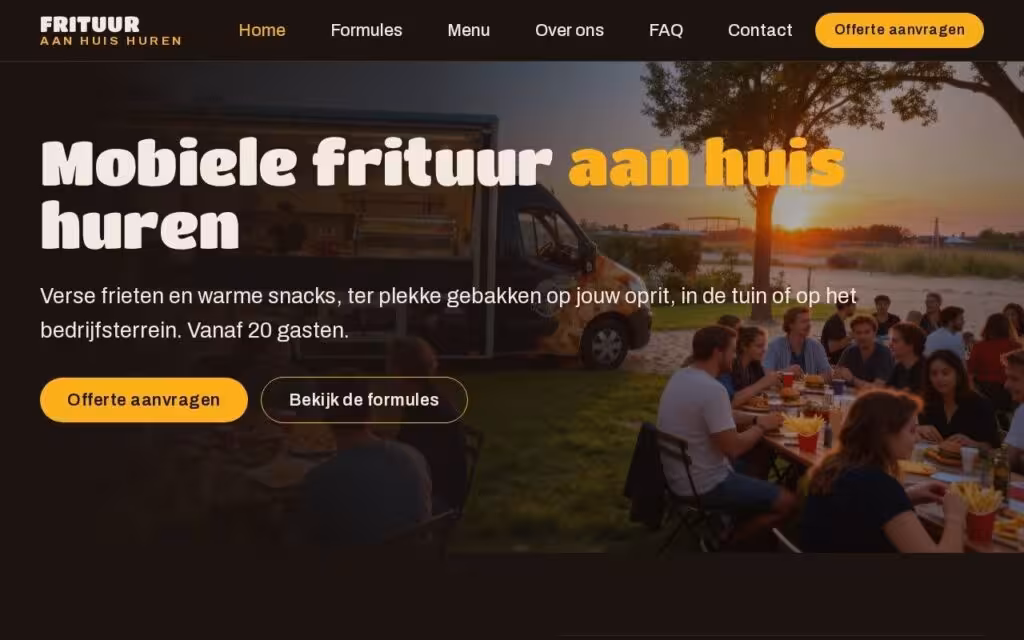 Website Frituur aan huis