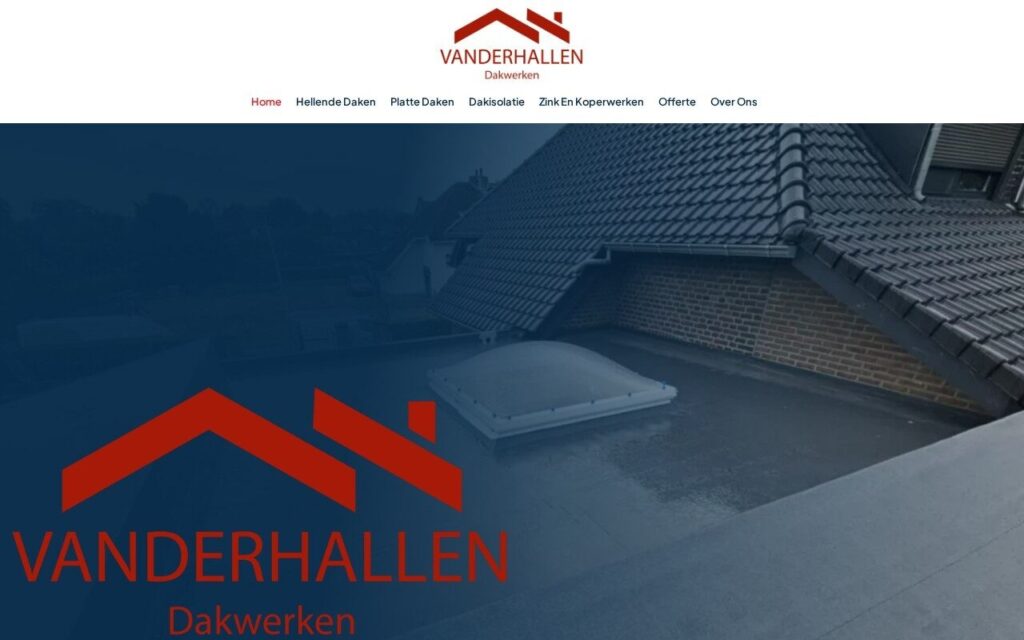 Website Dakwerken Vanderhallen