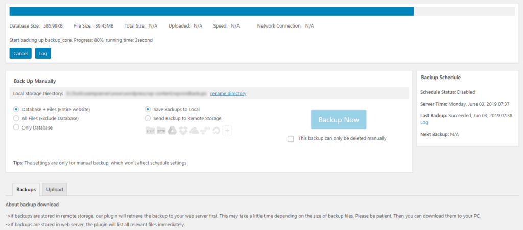 WPvivid: zelf een back-up maken